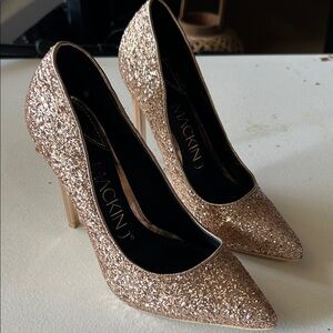 Mackin Rose Gold Glitter Pointed-Toe High Heels
